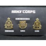 Set of badges for Royal Army Ordnance Corps