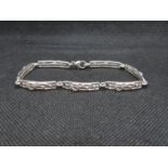 HM silver bracelet in style of Rennie Mackintosh 7.75" 10.7g