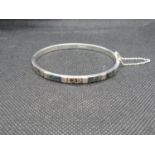 HM silver bangle set with abalone shell 9.8g