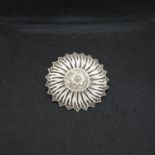 Large Victorian silver filigree brooch floral design 17.7g