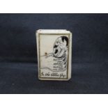 Novelty WWII match holder with picture of the Allies grip on Adolf Hitler's neck