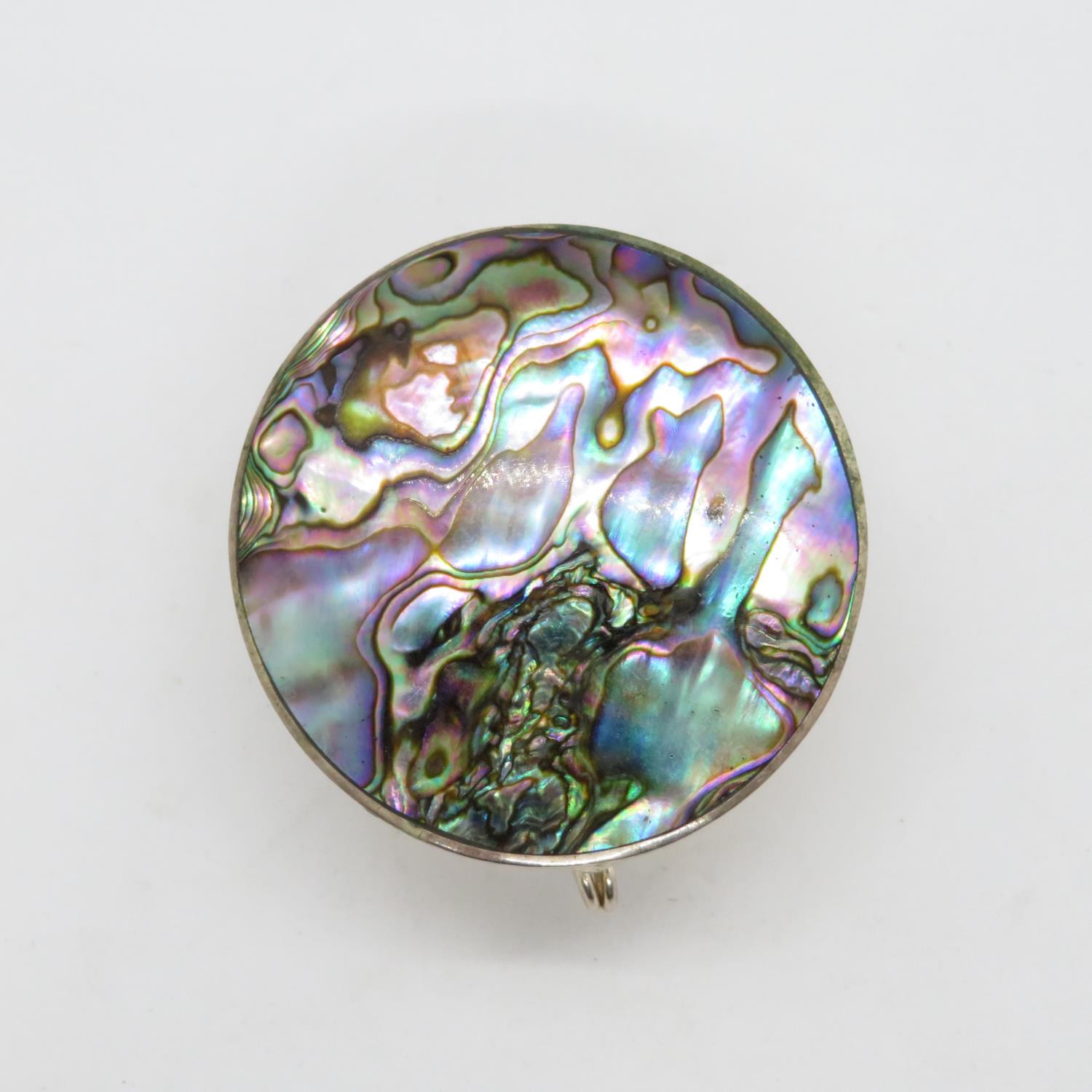 Silver and abalone shell trinket box - Image 2 of 3