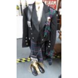 Highland clothing bundle with cape, kilt, jacket, sash, sporran and Gillie shoes size 42