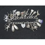 Silver charm bracelet 60g