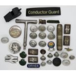 Collection of Railway badges and buttons