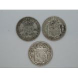 3x silver coins pre 1920