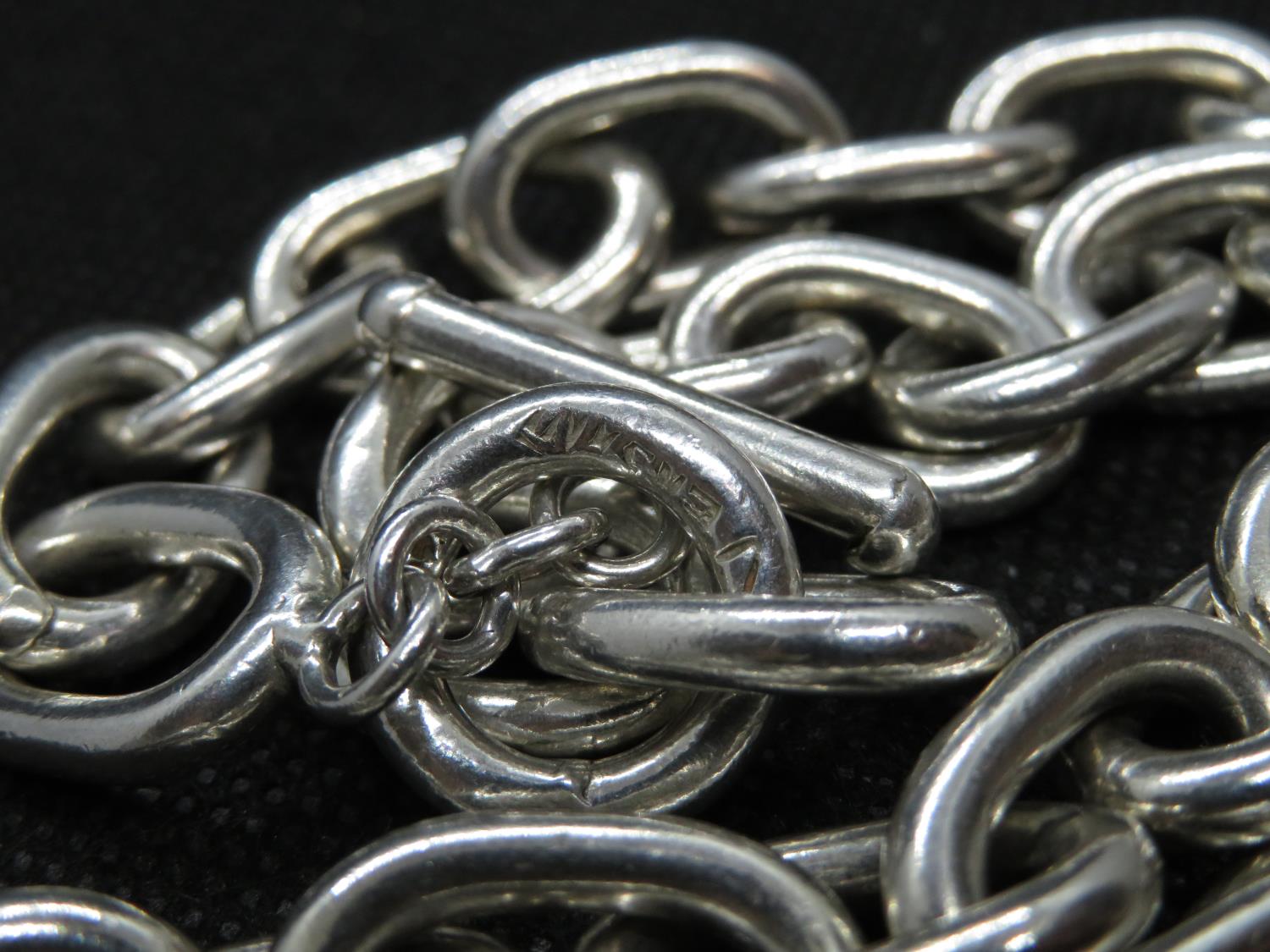 Vintage solid silver trace link chain 18" 125g - Image 3 of 3