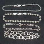 Job lot of 4x silver bracelets 16.7g