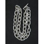 Vintage solid silver trace link chain 18" 125g