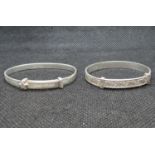 2x silver christening bands 14g