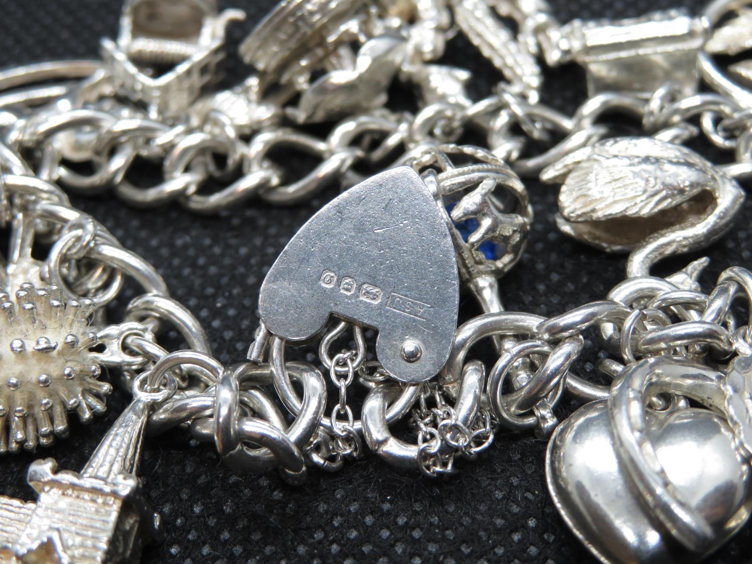 Vintage silver charm bracelet London 1978 62.5g - Image 3 of 3
