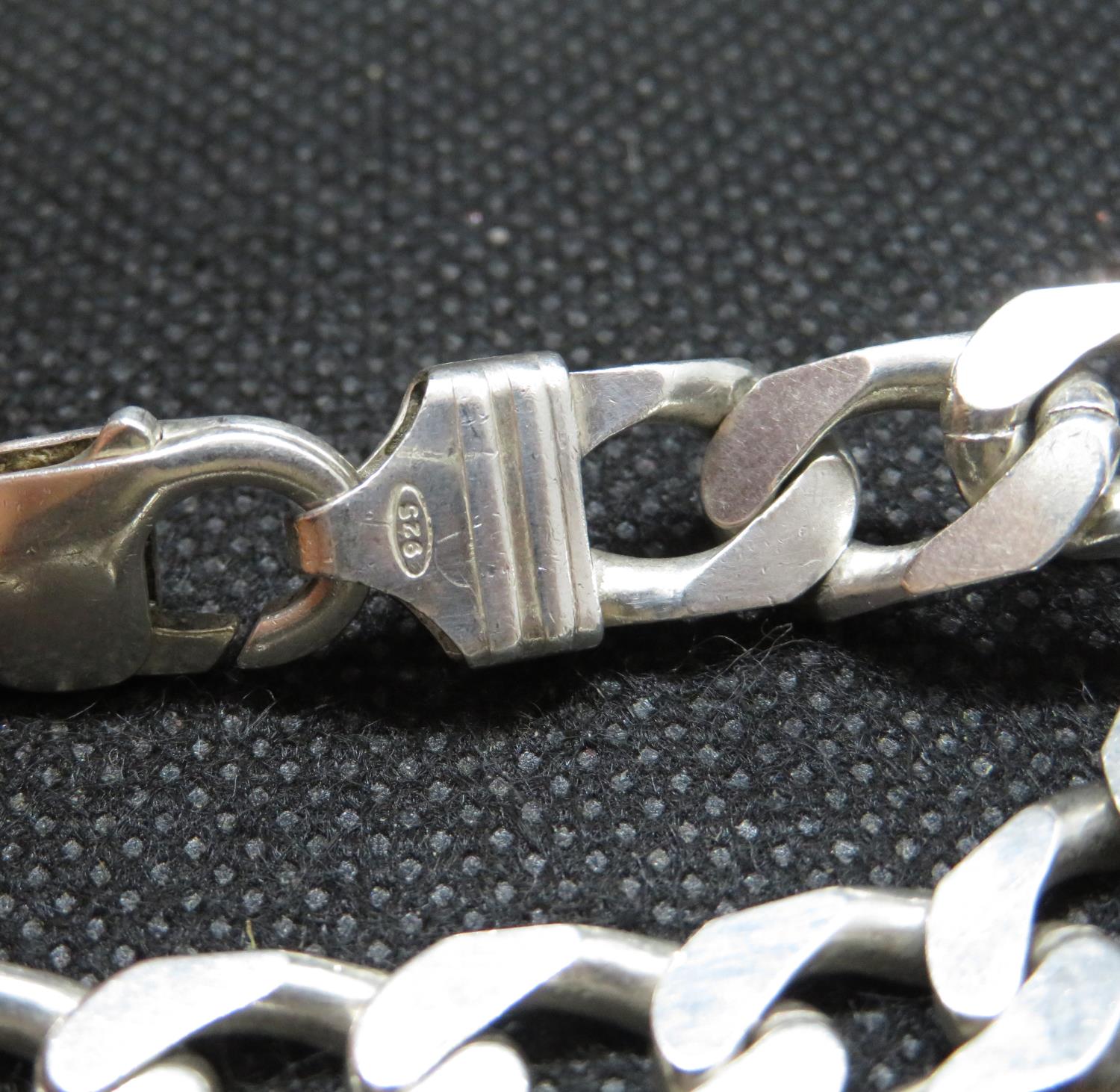 Gentleman's silver curb link bracelet 33.3g - Image 2 of 2