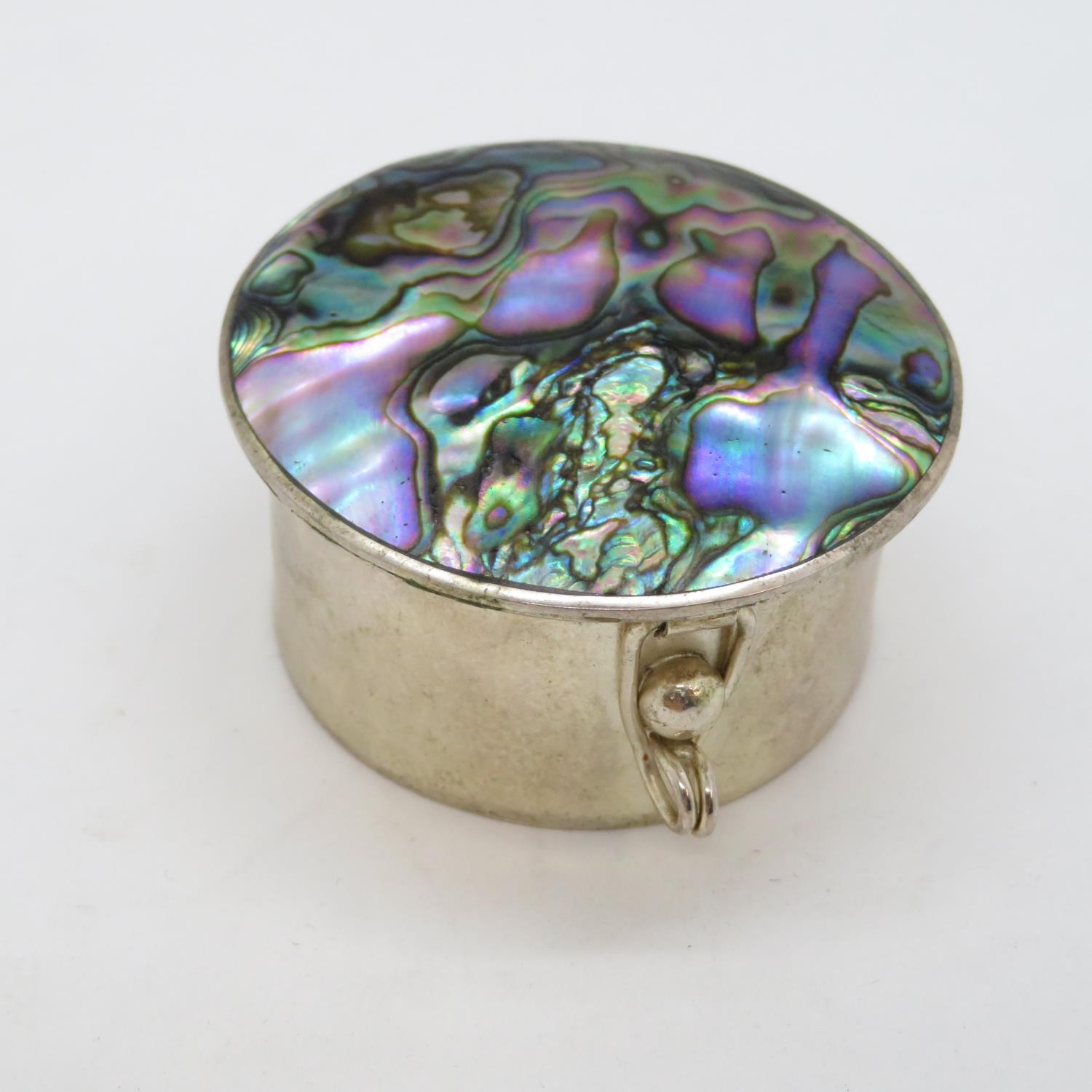 Silver and abalone shell trinket box
