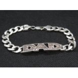 7.5" silver DAD bracelet 34g