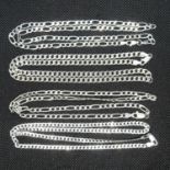 Job lot of 4x silver chains 18" 2x figaro and 2x curb 35.9g