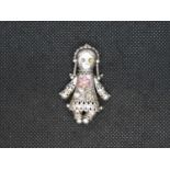 Articulated silver doll pendant 12g