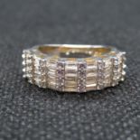 Silver half hoop eternity ring by Elanza set with CZ size J