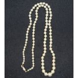 Fine quality cultured pearl necklace with 9ct clasp 20"