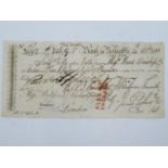 1808 Bank of England and Bank of Newcastle upon Tyne cheque