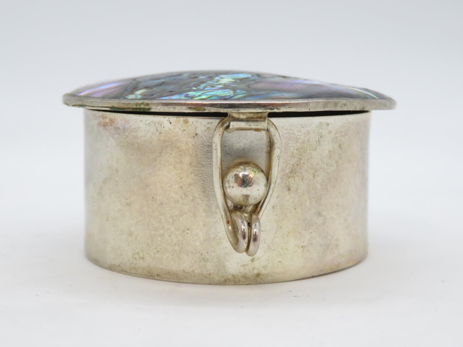 Silver and abalone shell trinket box - Image 3 of 3