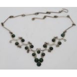 George Jensen Israel boxed silver and agate necklace