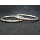 2 silver bangles