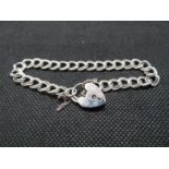 Silver double curb link bracelet 7.5" London 1975