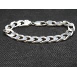 Gentleman's silver curb link bracelet 33.3g