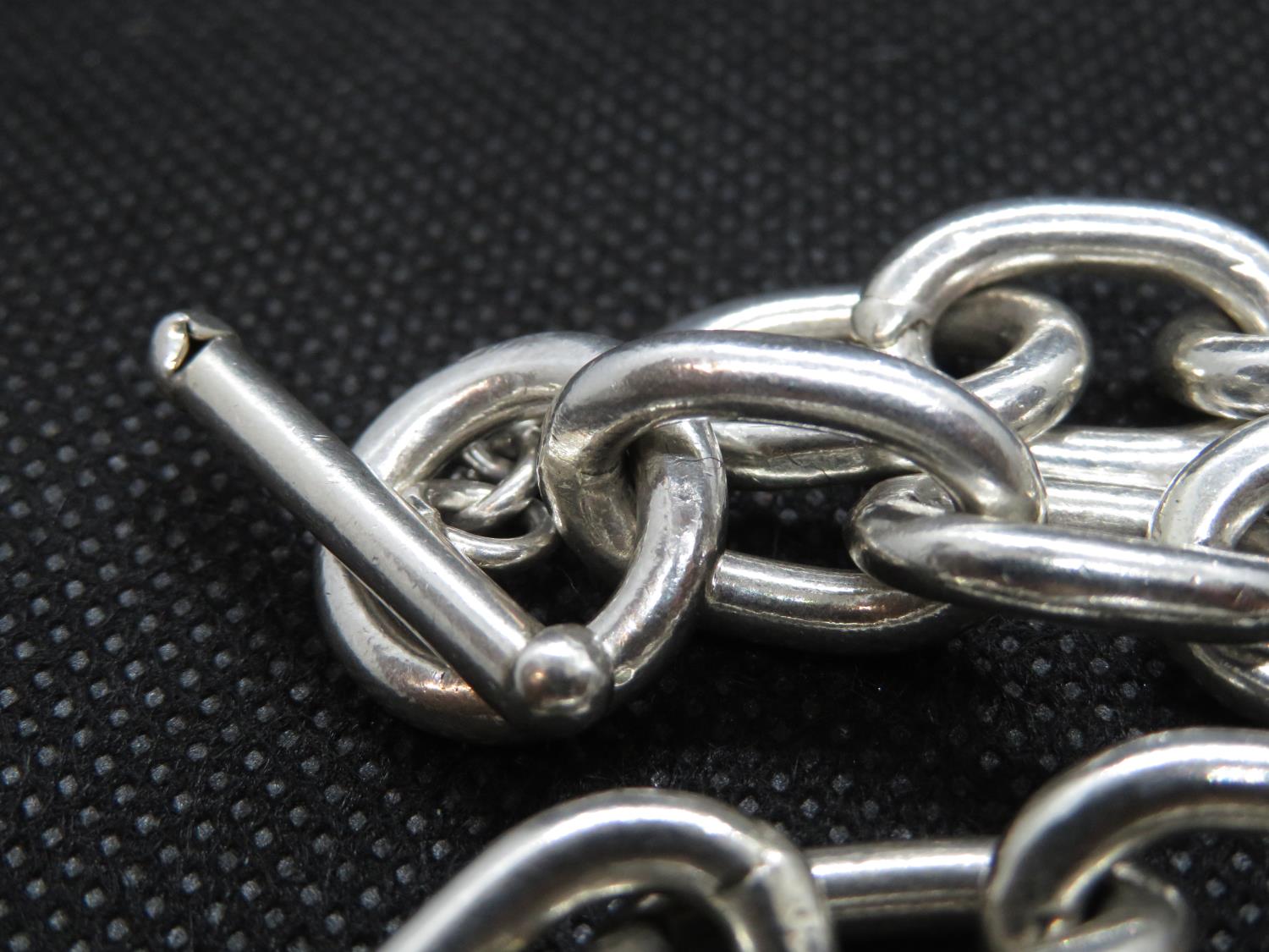 Vintage solid silver trace link chain 18" 125g - Image 2 of 3
