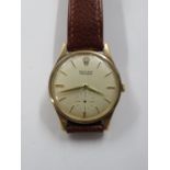 Rolex 1965 9ct gold precision watch fully working - second hand has been removed - complete with