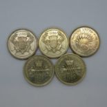 5x early £2.00 coins Including the Bill Of rights