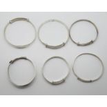 Collection of 6x christening bangles 28g