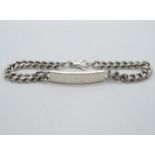 8" silver ID bracelet London import HM 1979 19.6g