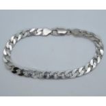 Solid Silver curb bracelet 8.5" 18.4g