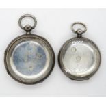 2x silver pocket watch cases