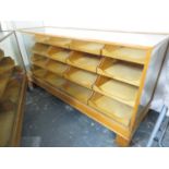 Haberdashery cabinet 70" long x 23" wide x 36" high all glass intact and in excellent condition