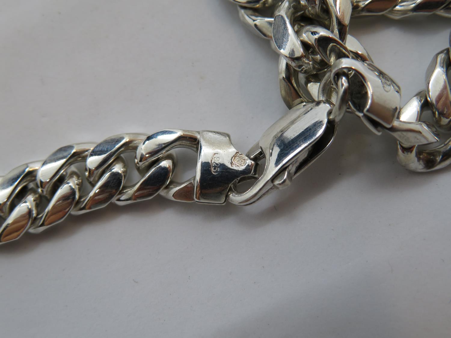 HM silver 20" curb link chain 79.8g - Image 3 of 3