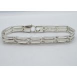 Modern silver 3 bar bracelet 7.75" 22.2g