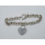 HM 925 T bar bracelet with heart