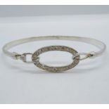 HM silver bangle set with C Z stones 9.5g