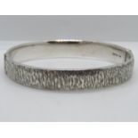 Silver bark finish bangle slide fastener Birmingham 1974 15.9g