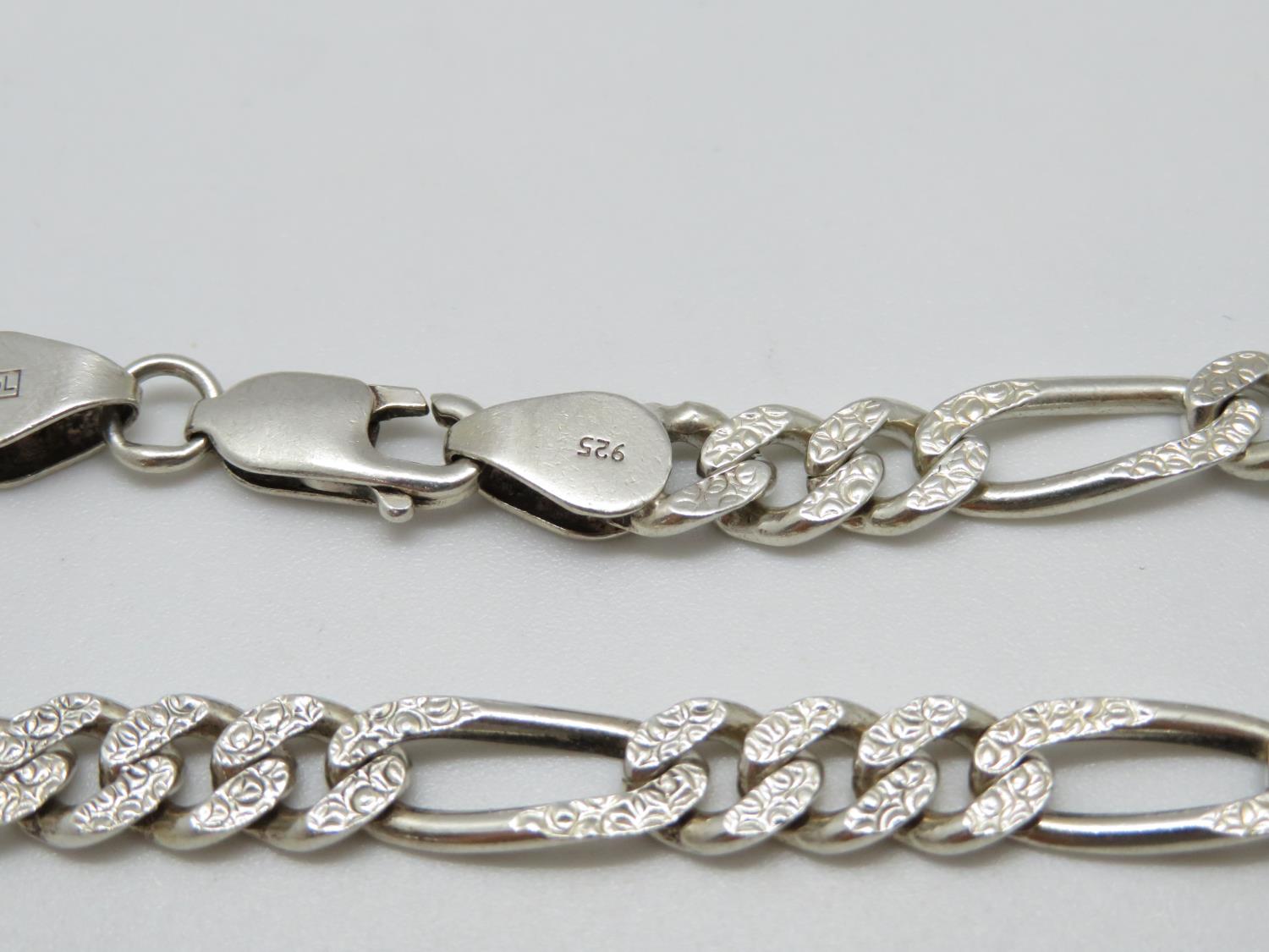 Gentleman's silver figaro bracelet 8.25" 13g - Image 2 of 2