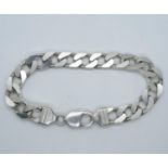 Gentleman's silver curb link bracelet 8.25" 33.3g