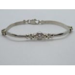 Silver bracelet 950std set with CZ stone 16.5g