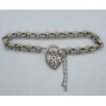 Victorian style silver bracelet with lock 25g