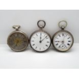 3x silver pocket watches