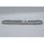 Silver tennis bracelet set with CZ stones 10.5g