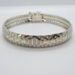 Silver Milanese style bracelet by Milor 7.5" 15.9g
