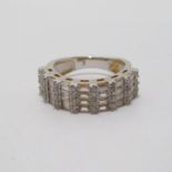 Silver and half loop eternity ring size J