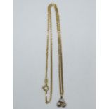 16" 9ct gold necklace with pendant 4.1g